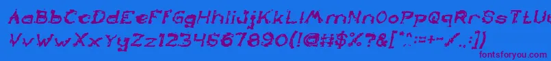 TheLazyDogBoldItalic Font – Purple Fonts on Blue Background