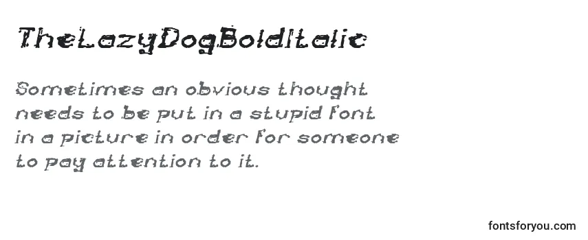 TheLazyDogBoldItalic Font