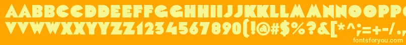 Więcej informacji o czcionce SanasoftBlondie.Kz Czcionka SanasoftBlondie.Kz – żółte czcionki na pomarańczowym tle