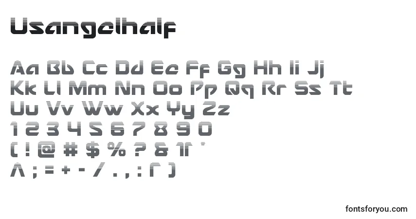 Usangelhalfフォント–アルファベット、数字、特殊文字