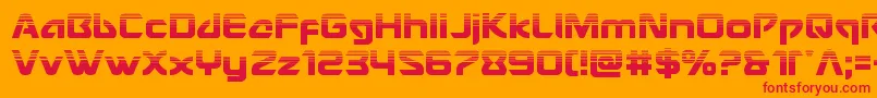 Usangelhalf-Schriftart – Rote Schriften auf orangefarbenem Hintergrund