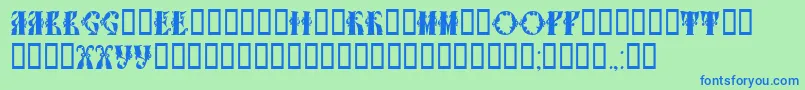 Tchekhonin1 Font – Blue Fonts on Green Background