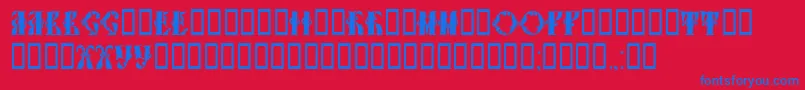 Tchekhonin1 Font – Blue Fonts on Red Background