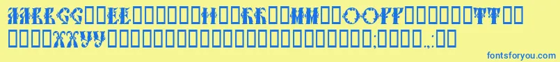 Tchekhonin1 Font – Blue Fonts on Yellow Background