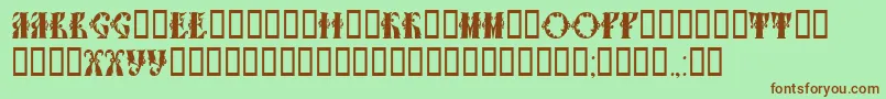 Tchekhonin1 Font – Brown Fonts on Green Background