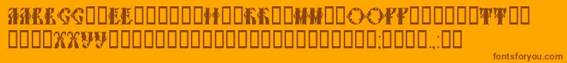 Tchekhonin1-Schriftart – Braune Schriften auf orangefarbenem Hintergrund