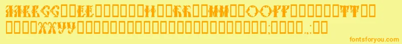 Fonte Tchekhonin1 – fontes laranjas em um fundo amarelo