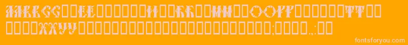 Tchekhonin1-fontti – vaaleanpunaiset fontit oranssilla taustalla