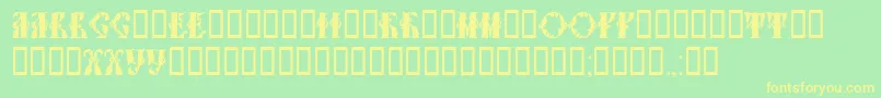 Tchekhonin1 Font – Yellow Fonts on Green Background