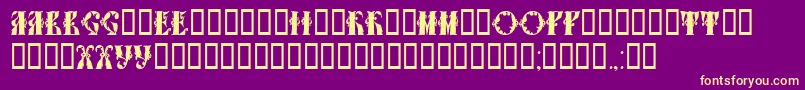 fuente Tchekhonin1 – Fuentes Amarillas Sobre Fondo Morado
