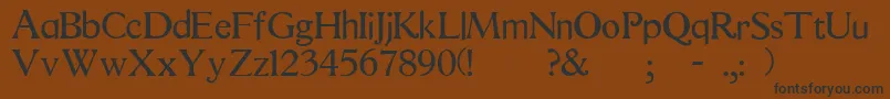 Quest-Schriftart – Schwarze Schriften auf braunem Hintergrund