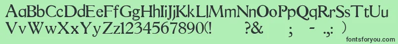 フォントQuest – 緑の背景に黒い文字