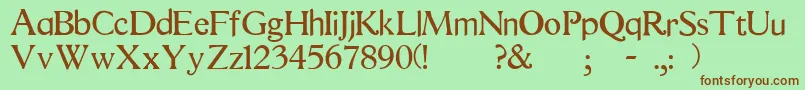 Quest Font – Brown Fonts on Green Background