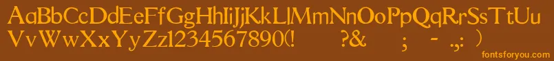 Quest Font – Orange Fonts on Brown Background
