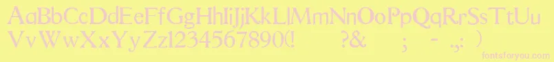 Quest Font – Pink Fonts on Yellow Background