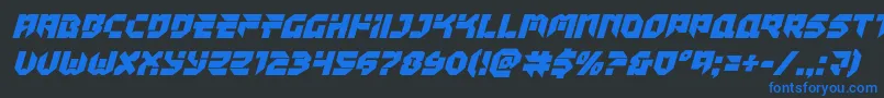 Tokyodrifterital Font – Blue Fonts on Black Background