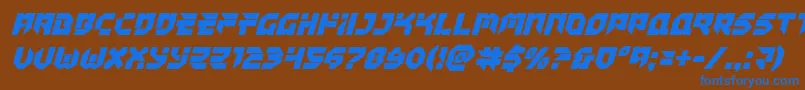 Tokyodrifterital Font – Blue Fonts on Brown Background