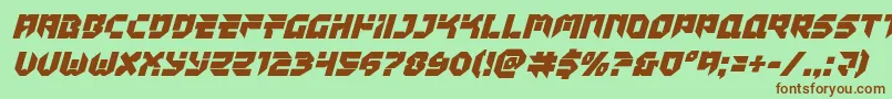 Tokyodrifterital Font – Brown Fonts on Green Background