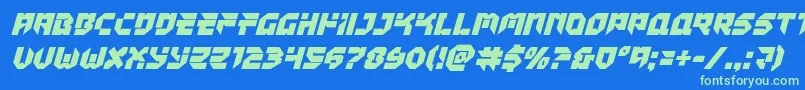 Tokyodrifterital Font – Green Fonts on Blue Background