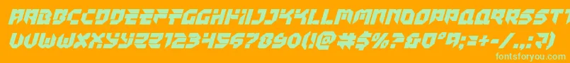 Tokyodrifterital-Schriftart – Grüne Schriften auf orangefarbenem Hintergrund