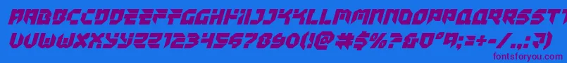 Tokyodrifterital Font – Purple Fonts on Blue Background