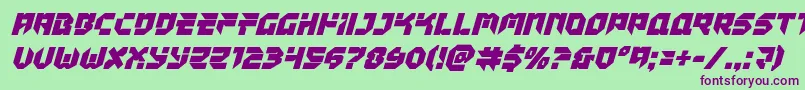 Tokyodrifterital Font – Purple Fonts on Green Background