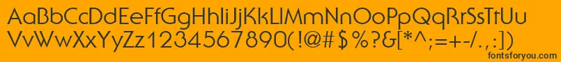 Czcionka UbiqGothicSsi – czarne czcionki na pomarańczowym tle