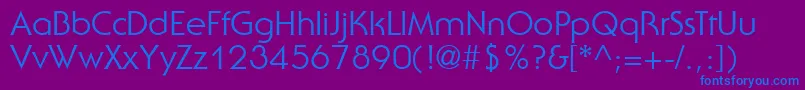 UbiqGothicSsi Font – Blue Fonts on Purple Background