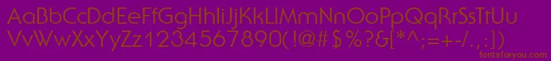 UbiqGothicSsi-Schriftart – Braune Schriften auf violettem Hintergrund
