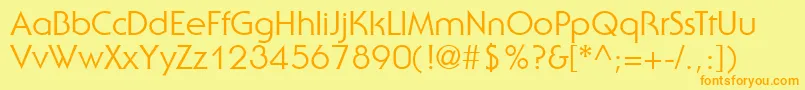 UbiqGothicSsi-Schriftart – Orangefarbene Schriften auf gelbem Hintergrund