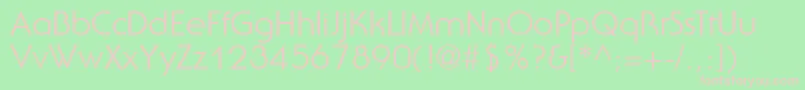UbiqGothicSsi-fontti – vaaleanpunaiset fontit vihreällä taustalla