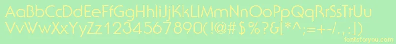 UbiqGothicSsi Font – Yellow Fonts on Green Background