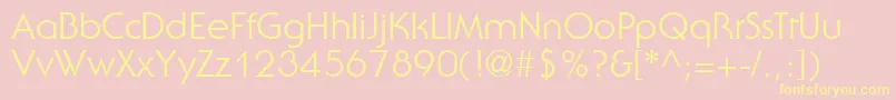 UbiqGothicSsi-fontti – keltaiset fontit vaaleanpunaisella taustalla