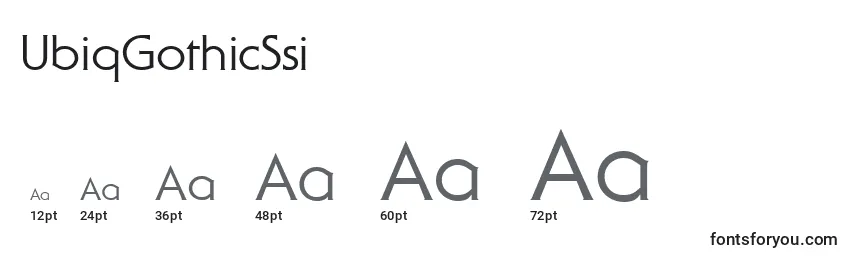 UbiqGothicSsi Font Sizes
