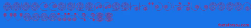 Selfregion Font – Red Fonts on Blue Background