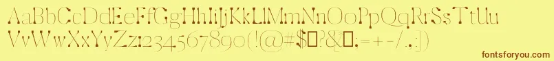 ZackThin-fontti – ruskeat fontit keltaisella taustalla