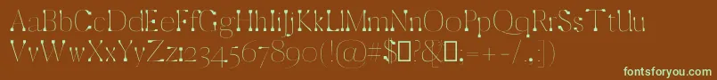 ZackThin Font – Green Fonts on Brown Background