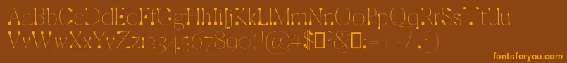 ZackThin Font – Orange Fonts on Brown Background