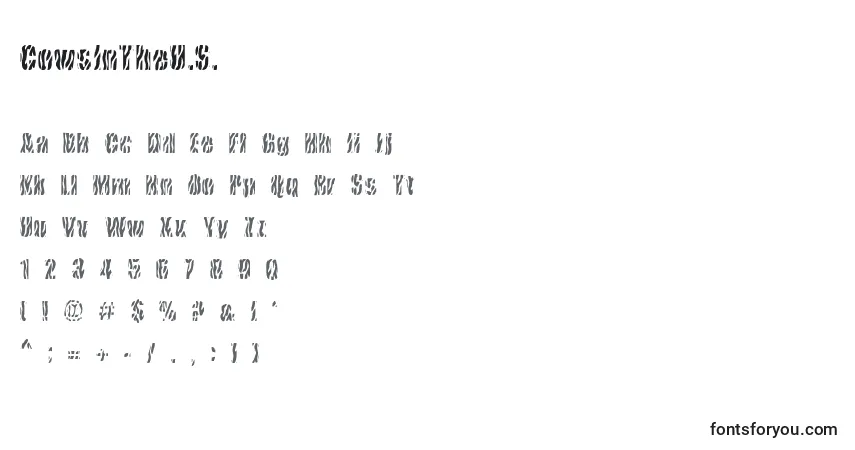 Schriftart CowsInTheU.S. – Alphabet, Zahlen, spezielle Symbole