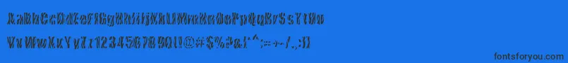 Шрифт CowsInTheU.S. – чёрные шрифты на синем фоне