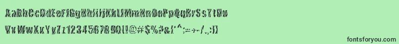 フォントCowsInTheU.S. – 緑の背景に黒い文字