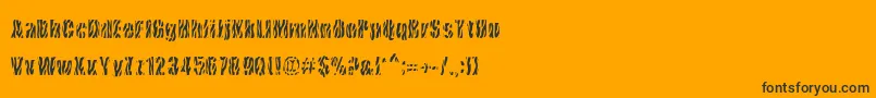CowsInTheU.S.-Schriftart – Schwarze Schriften auf orangefarbenem Hintergrund