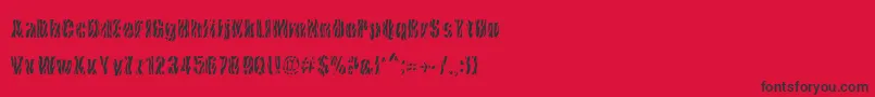 CowsInTheU.S.-Schriftart – Schwarze Schriften auf rotem Hintergrund