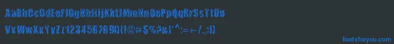 フォントCowsInTheU.S. – 黒い背景に青い文字