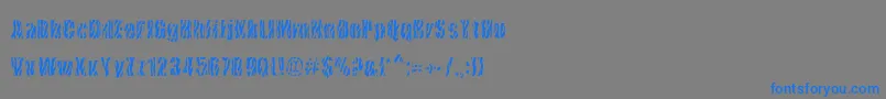 フォントCowsInTheU.S. – 灰色の背景に青い文字