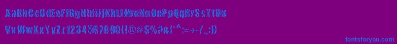 CowsInTheU.S.-Schriftart – Blaue Schriften auf violettem Hintergrund