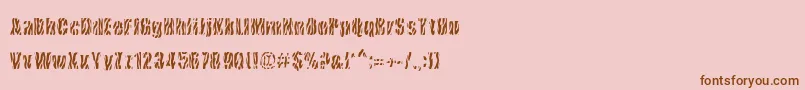 CowsInTheU.S.-Schriftart – Braune Schriften auf rosa Hintergrund
