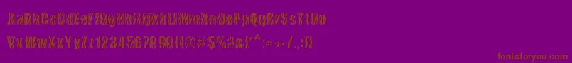 CowsInTheU.S.-Schriftart – Braune Schriften auf violettem Hintergrund