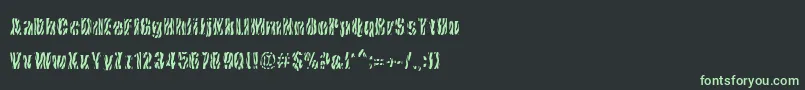 CowsInTheU.S.-fontti – vihreät fontit mustalla taustalla