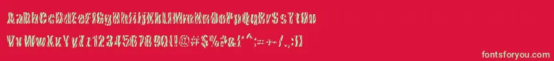 CowsInTheU.S.-Schriftart – Grüne Schriften auf rotem Hintergrund